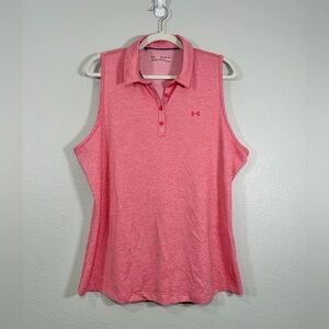 Under Armour Shirt Polo Sleeveless Quarter Button Athletic Tennis Golf Women 2XL